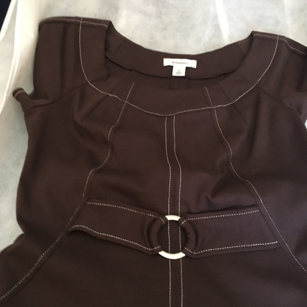 Brown Dress with stitching.
